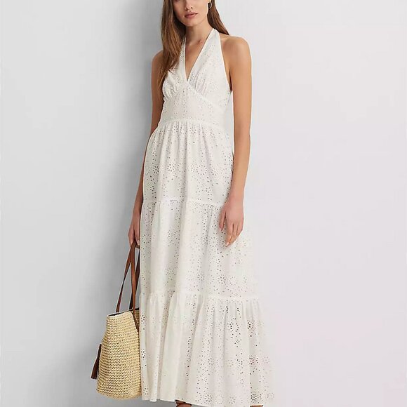 Ralph Lauren Cotton Eyelet Halter Dress; NWT; Size 8 - Picture 3 of 6
